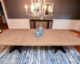 Hooker Furniture Corsica Rectangle Pedestal Dining Table W/2-20in Leaves