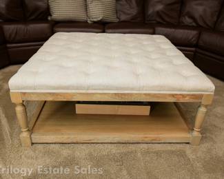 Tufted Upholstered Top Cocktail Table