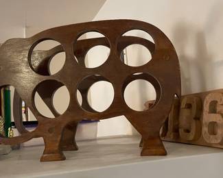 Wooden Elephant Wine Rack
