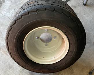 One tire, possibly for a trailer, like new