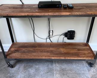 World Market wood and metal entertainment cart