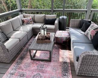 Grey all weather wicker outdoor patio set
