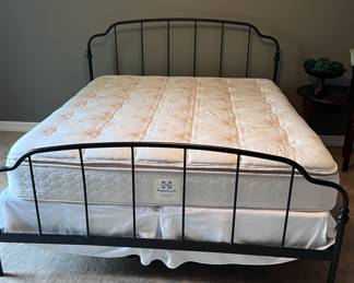 King size metal bed frame with Sealy mattress
