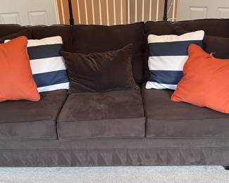 Cindy Crawford Home brown suede sofa