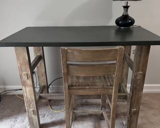 Wood desk and chair