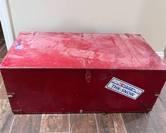 Vintage metal storage trunk
