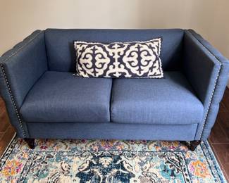 Bafang blue loveseat (1 of 2)