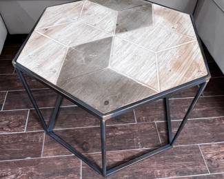 Wood and metal decorative table