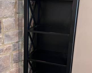 Tall black bookcase