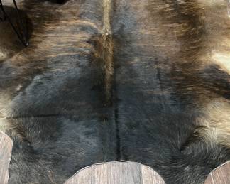 Exotic cowhide area rug