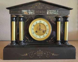 Antique Henry Birks Sons Marble Mantle Clock