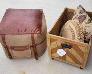 Footstool Wood Cart And More