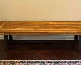 Long Wooden Entry Bench