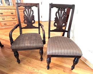Dining room chairs. Fabric seats. 