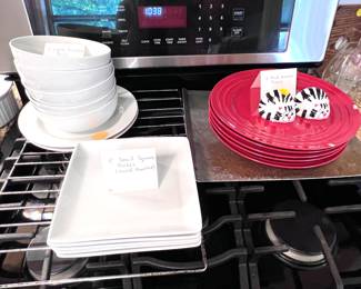 Crate & Barrel plates and bowls. 