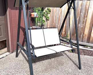 2-seater swing. Canopy does have a small rip. 