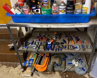 Vises of all sizes, spray paint, auto polish, wash, lubricant, etc. 
