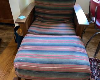 Oak chair with footstool