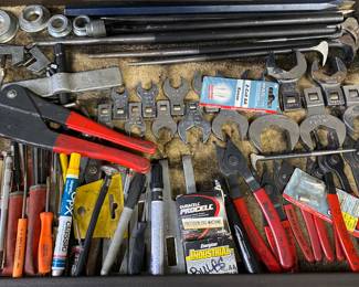 Drawers packed with tools