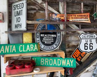 Various metal signs 