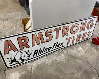 Armstrong Rhino Tire metal sign