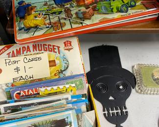 Vtg. Postcards and antique paint kit