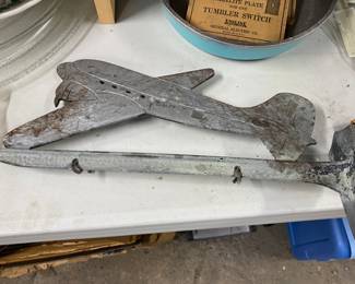 Vtg. Aluminum wall display airplane