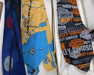 Vtg. Ties -including Harley Davidson