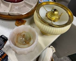 Vtg. Light fixtures and shades