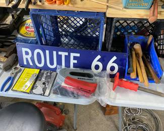 Cobalt blue enamel street sign 