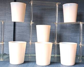 OPALESCENSE WHITE MILK JUICE GLASSES 8 PCS 3 1/2"T