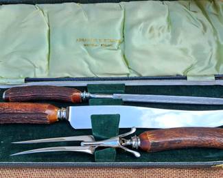 CARVING KNIFE SET STAG HANDLES