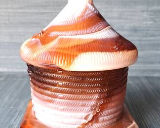 SLAG GLASS HONEY JAR
