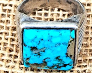 STERLING TURQUOISE MENS RING SIZE 11?