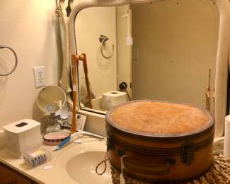 Vintage mirror and travel equipment