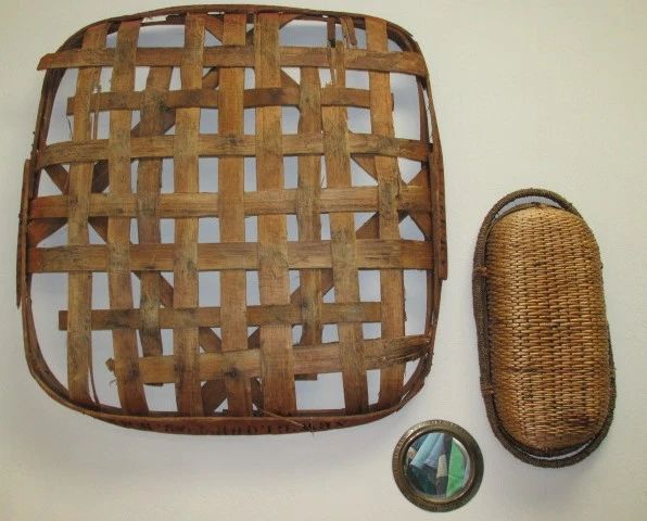 Large Primitive Tobacco Basket Marked