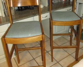 Pair Wood Bar Stools