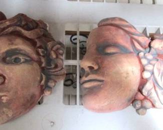Terra Cotta Man/Lady Face Wall Art