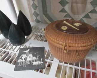 1999 Barrick Design Hand Made Candles, 1966 Jose Formosa Reyes Nantucket Basket, Signed