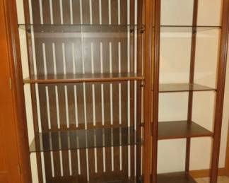 Open Glass Wood Frame Stereo Equipment Display Shelves