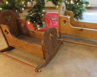 Handcrafted Wooden Baby Doll Cradles