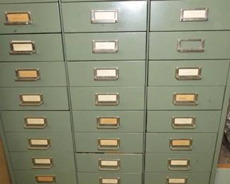 Vintage Green Metal File Drawer Cabinet