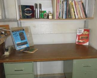 Vintage Green 5 Drawer Metal Desk