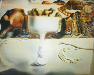 Salvador Dali Apparition of a Face and Fruit Dish on a beach Poster