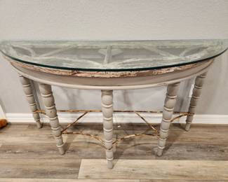 Half Moon Entry Table with Glass Top - in Apartment 
