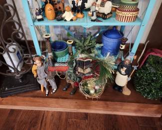 Longaberger Dog Bowls and Treat Jar - Cute Christmas Mule - 