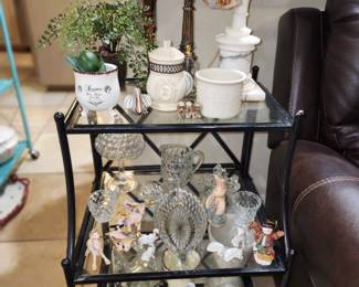 Display Shelf - Fostoria  -  Marble Table Lamp - Mini Animal Figurines