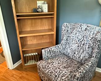 Chair with black, brown and grey color pallette