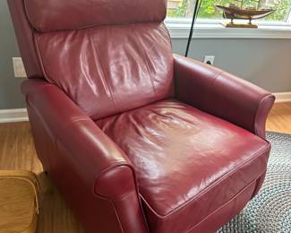 Leather pushback recliner from Klingman’s