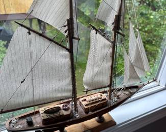 Wooden sailboat model
